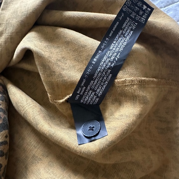 ZARA Premium Denim Collection Leopard Print Brown Shirt XL Button Down Lyocell - Picture 9 of 11